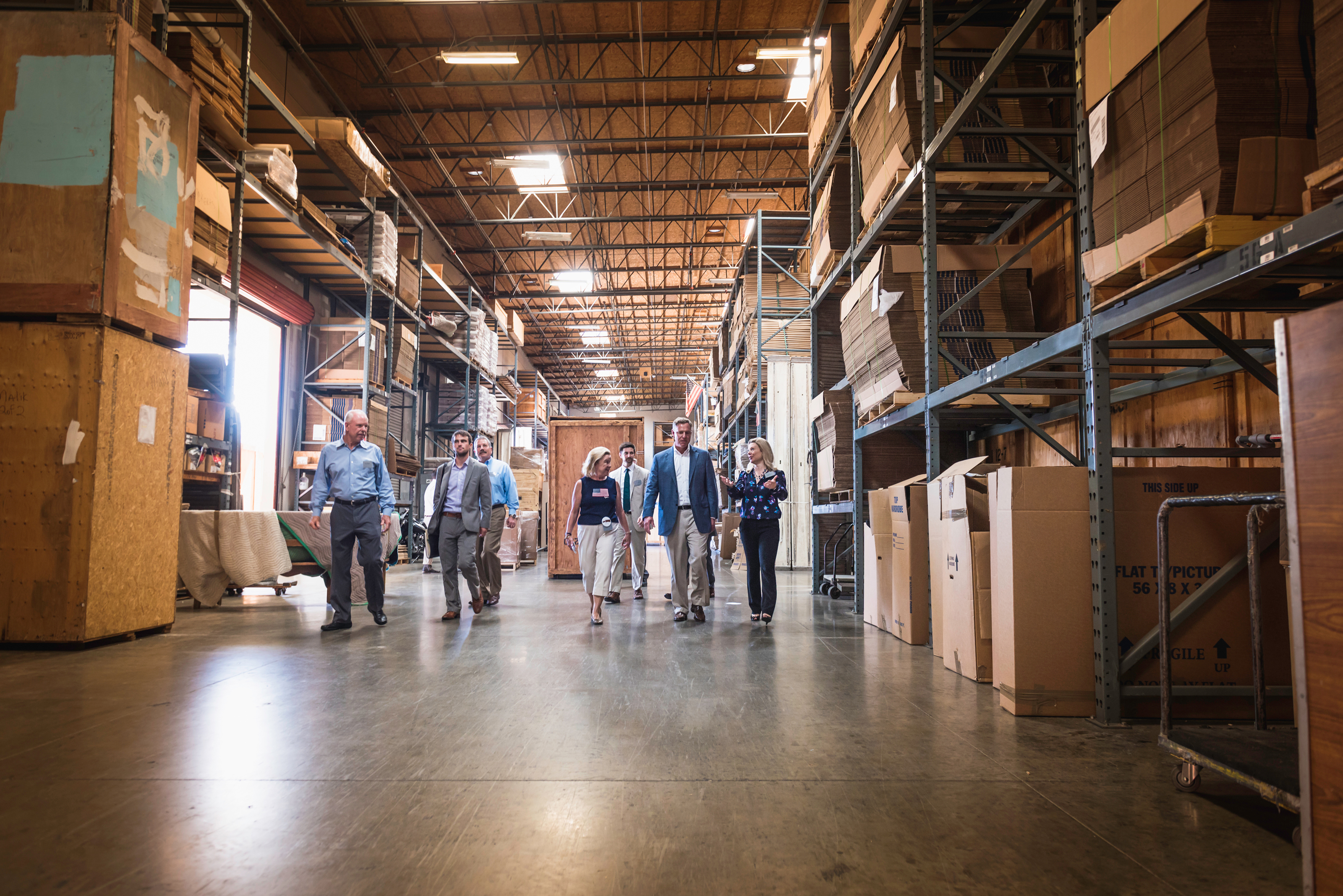 Bar-coded inventory in Oakley Relocation's secure storage warehouse